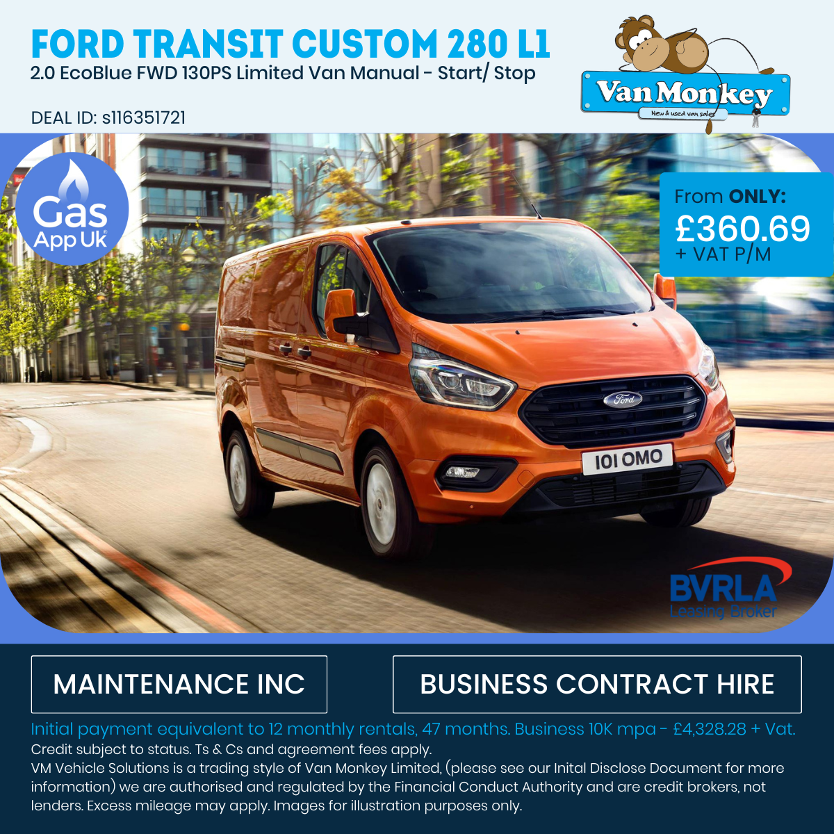 Ford Transit Custom - Gas App